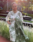 Vibrant Tie Dye - Green Tie Dye Lucknowi Kurta Set by Vastra by Monty