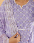 Purple Passion - Purple and Yellow Cotton Printed Set by Vastra by Monty