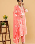Peach Perfection - Embroidered Suit Set by Vastra by Monty