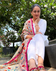 Plain white trousers with Kurta by Vastra by Monty