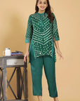 Festive Bandhej Finesse - Bandhej on Maroon, Orange, Green, Pink Festive Kurta Pants by Vastra by Monty