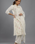 Elegant White, Blue, and Purple Embroidered Suit | Handcrafted by Vastrabymonty | From Jaipur, Rajasthan