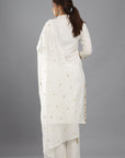 Elegant White, Blue, and Purple Embroidered Suit | Handcrafted by Vastrabymonty | From Jaipur, Rajasthan
