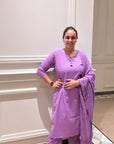 Lavender Dreams Chikankari Cotton Kurta Suit Set by Vastra by Monty
