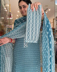 Geometric Print Cotton Kurta Set