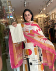 Abstract Geometric Print Chiffon Dupatta with Bold Color Contrast