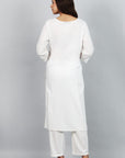 Plain white trousers with Kurta by Vastra by Monty