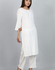 Plain white trousers with Kurta by Vastra by Monty