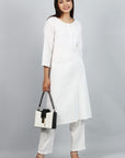 Plain white trousers with Kurta by Vastra by Monty