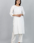 Plain white trousers with Kurta by Vastra by Monty
