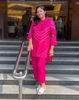 Festive Bandhej Finesse - Bandhej on Maroon, Orange, Green, Pink Festive Kurta Pants by Vastra by Monty