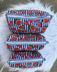 Watermelon Pop Hand-Blocked Quilted Cotton Vanity Pouch Set – Set of 3