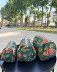 Forest Rose Cotton Quilted Pouch Set (Set of 3)
