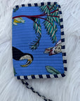 Royal Blue Tropic Bird Quilted Cotton Handblocked Wallet