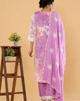 Regal Plum - Tie and Dye Lucknowi Kurta Suit Set by Vastra by Monty