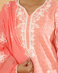 Peach Perfection - Embroidered Suit Set by Vastra by Monty