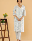 Royal Rajasthani Retreat - Blue Angrakha Dupatta Set by Vastra by Monty