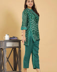 Festive Bandhej Finesse - Bandhej on Maroon, Orange, Green, Pink Festive Kurta Pants by Vastra by Monty