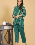 Festive Bandhej Finesse - Bandhej on Maroon, Orange, Green, Pink Festive Kurta Pants by Vastra by Monty