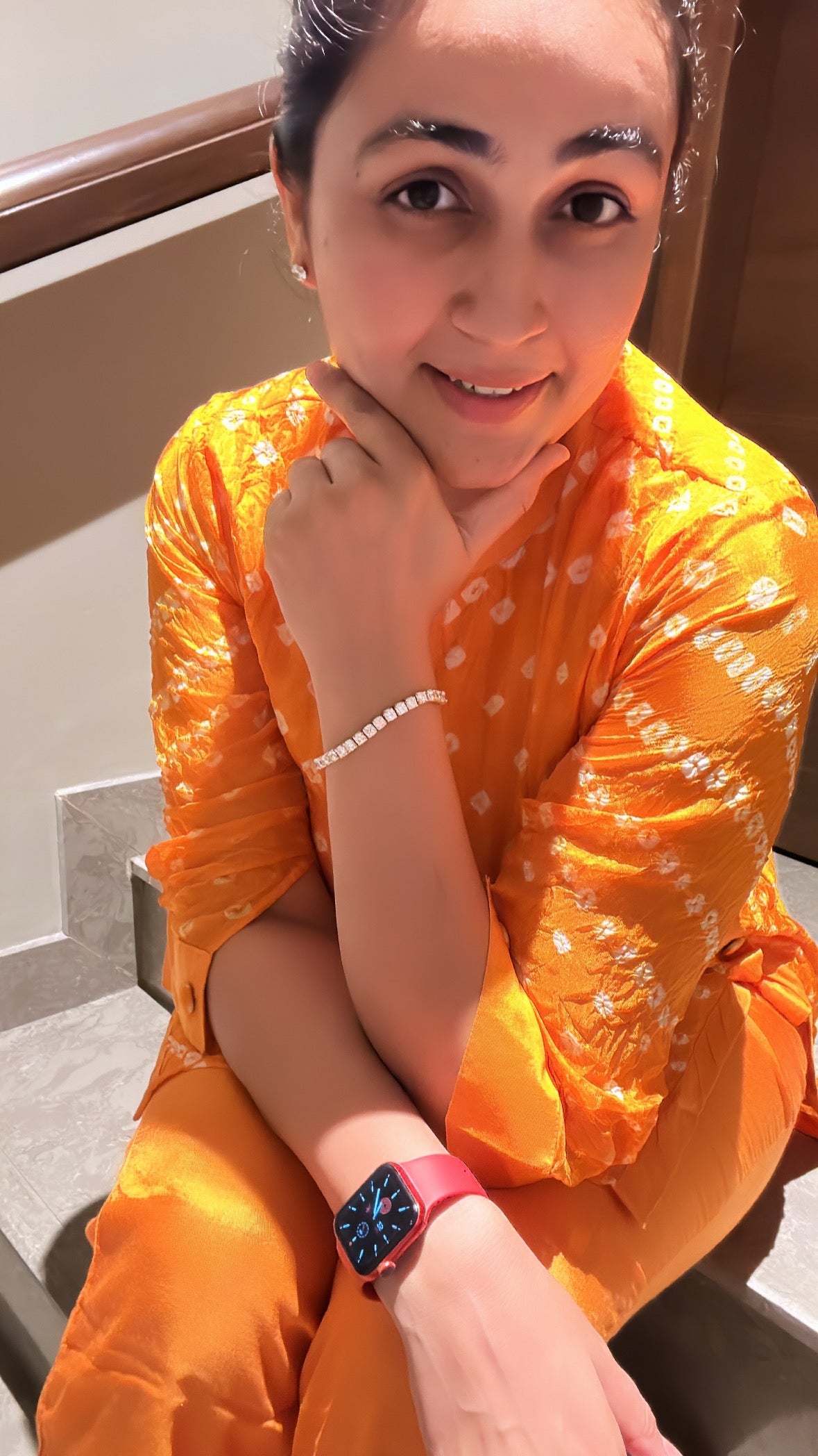 Festive Bandhej Finesse - Bandhej on Maroon, Orange, Green, Pink Festive Kurta Pants by Vastra by Monty