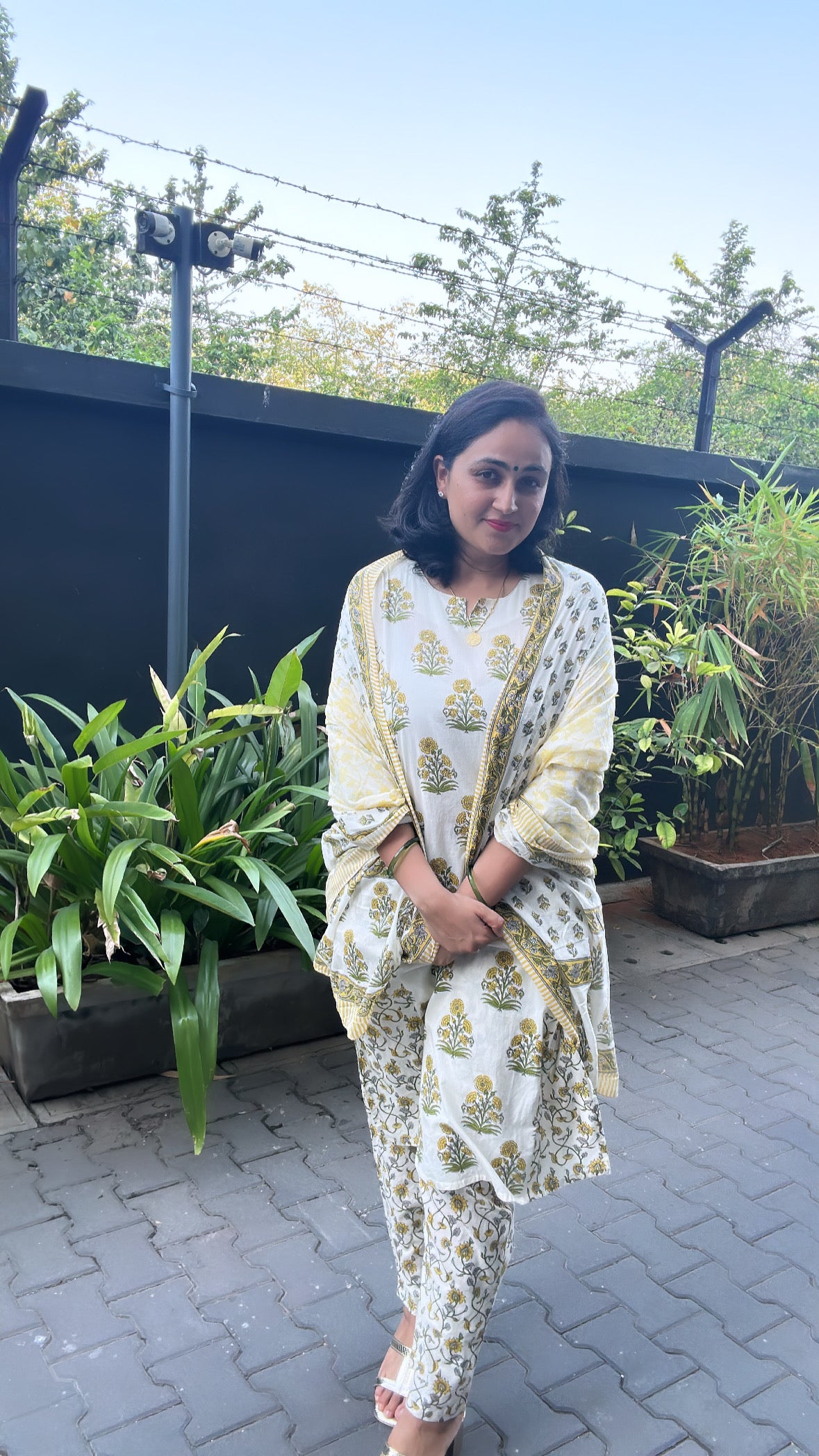 Printed pure cotton Kurta &amp; Dupatta Set by Vastra by Monty
