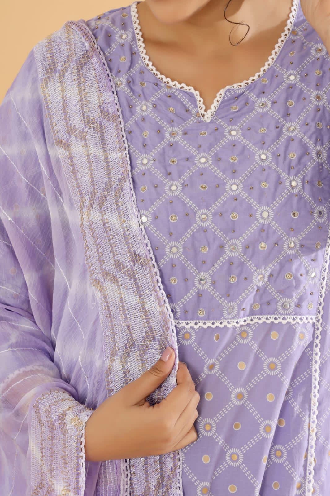 Purple Passion - Purple and Yellow Cotton Printed Set by Vastra by Monty