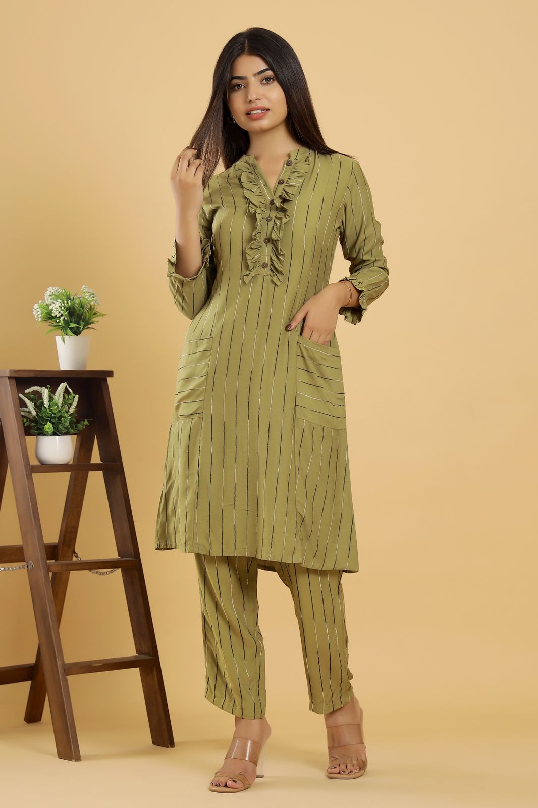 Pastel Panorama - Sky Blue, Green, and Navy Coordinated Set by Vastra by Monty