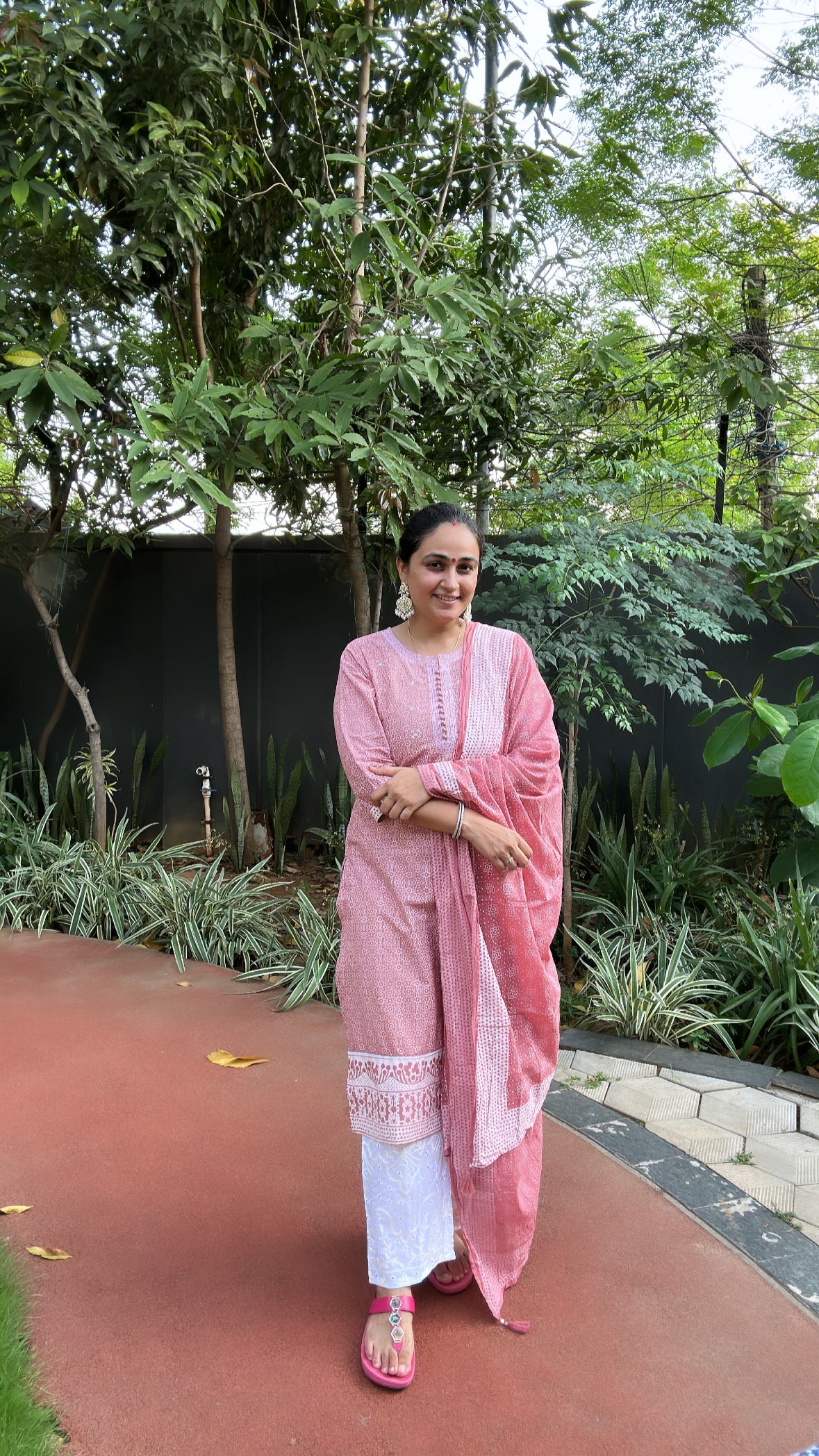 Graceful Harmony - Lavender, Pink, and Grey Cotton Suit Set by Vastra by Monty