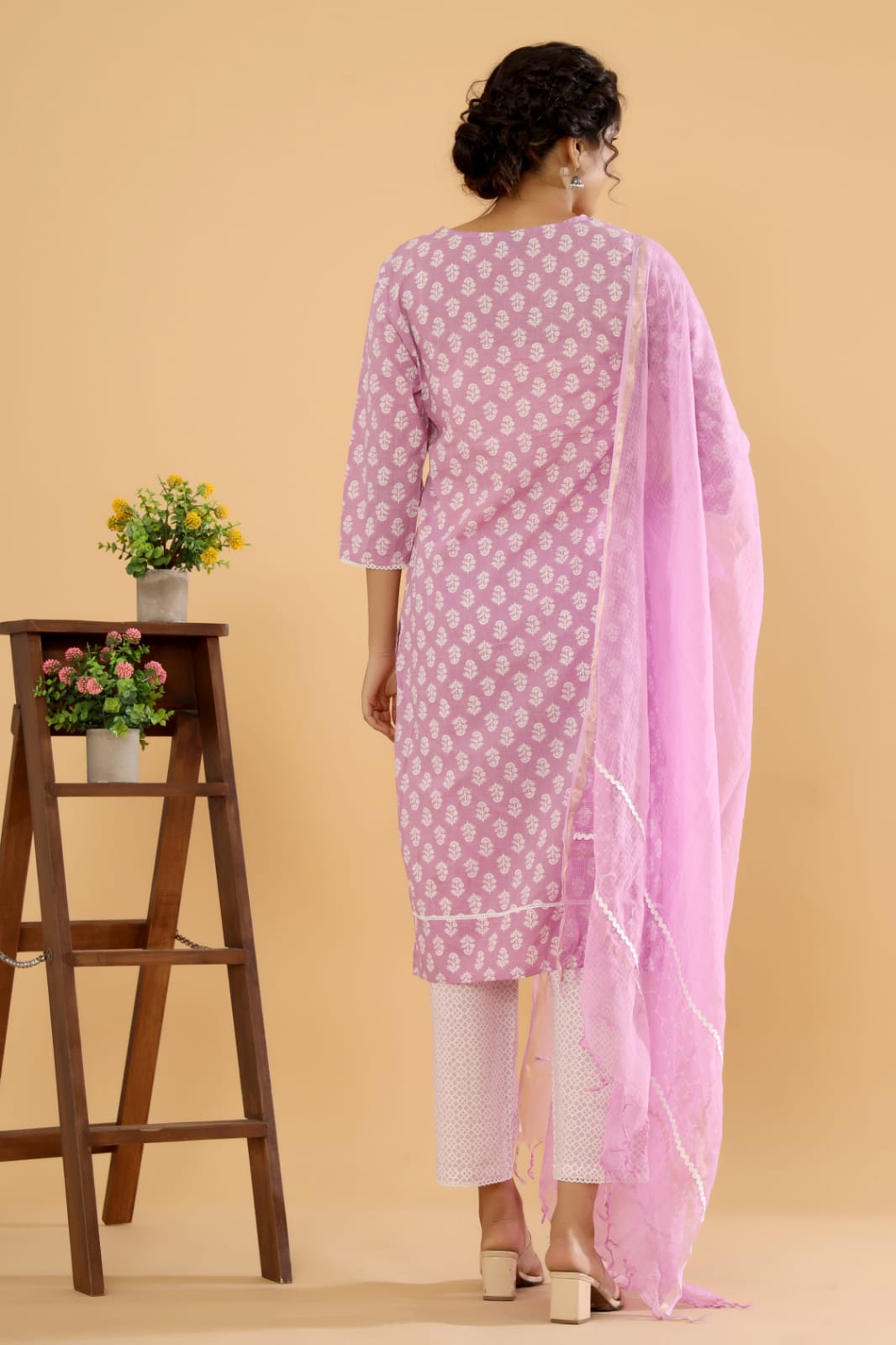 Lotus Fusion - Blue, Green, and Purple Cotton Suit Set by Vastra by Monty