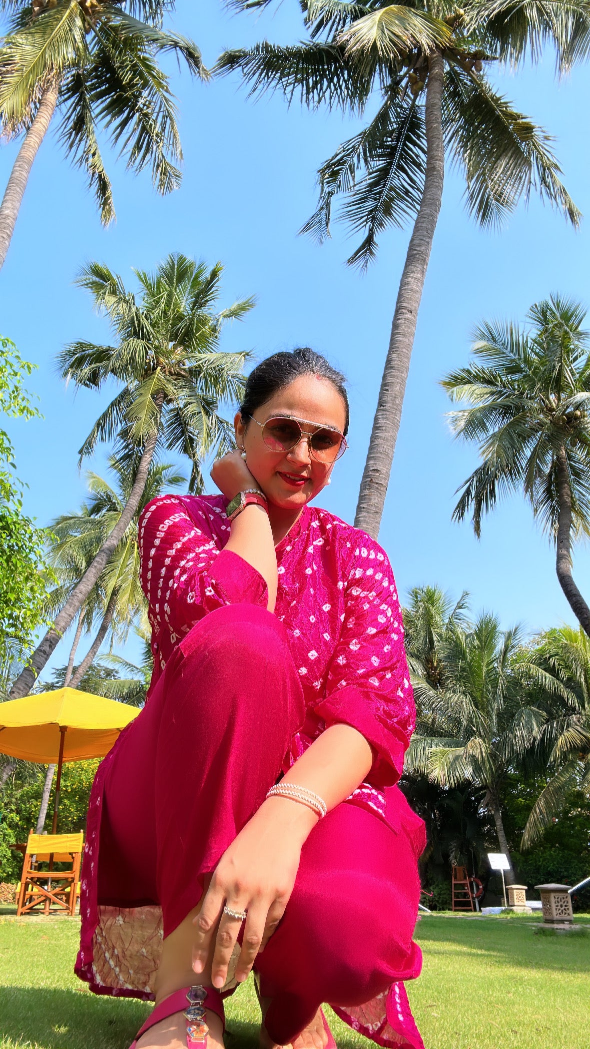 Festive Bandhej Finesse - Bandhej on Maroon, Orange, Green, Pink Festive Kurta Pants by Vastra by Monty