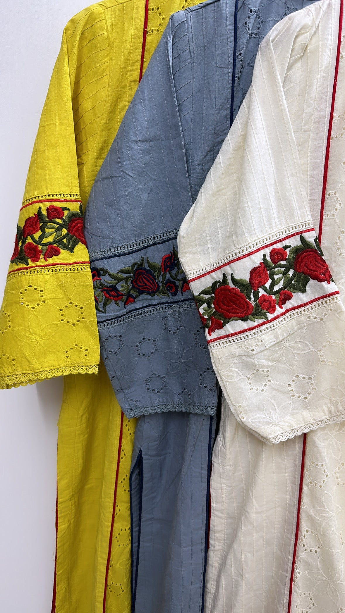 Ethereal Daisies - White, Grey, and Yellow Chikankari Dupatta Set by Vastra by Monty
