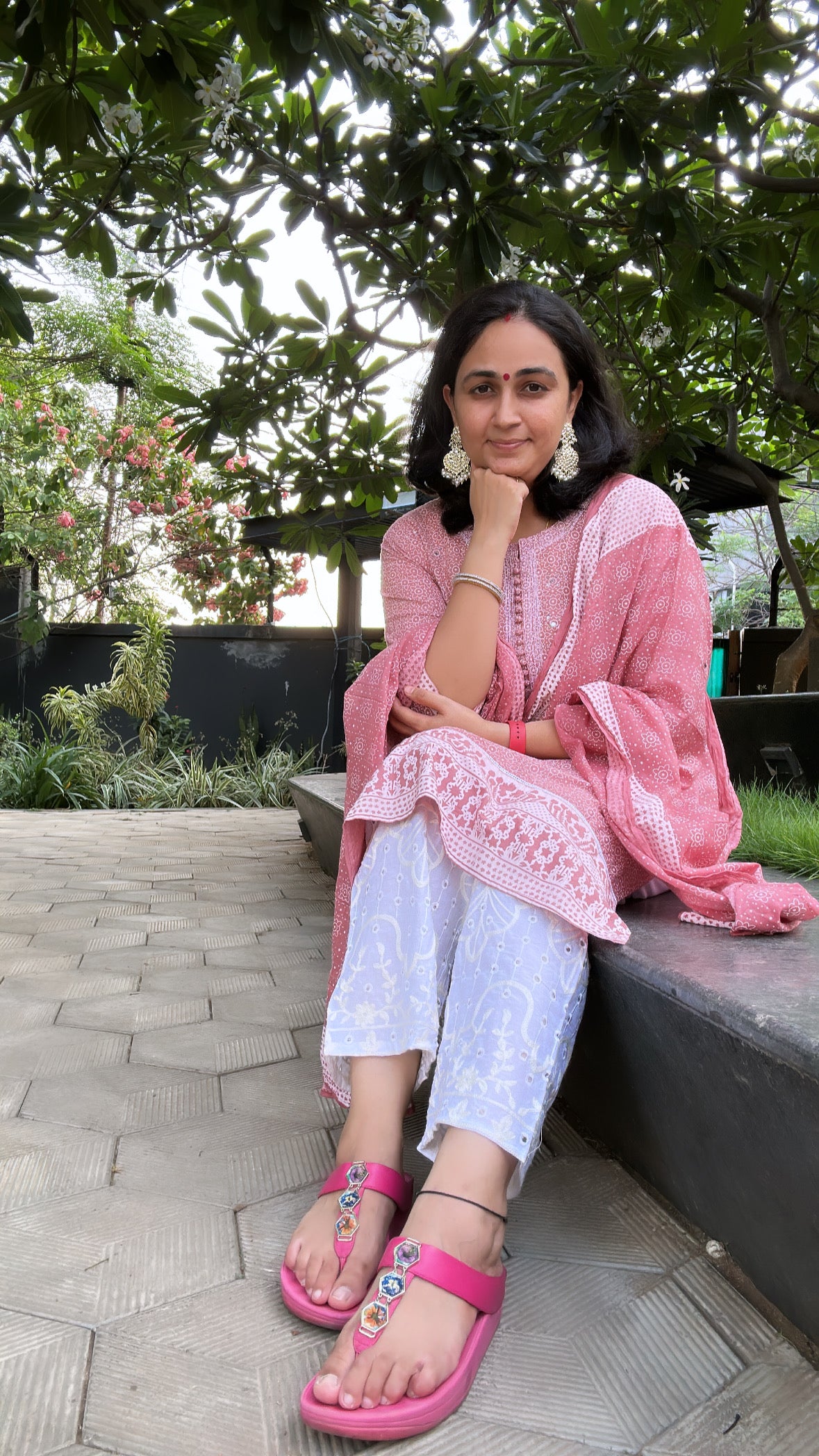 Graceful Harmony - Lavender, Pink, and Grey Cotton Suit Set by Vastra by Monty