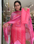 Elegant Floral Print Cotton Kurta Set