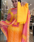 Elegant Floral Print Cotton Kurta Set
