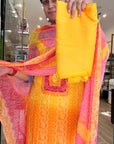 Elegant Floral Print Cotton Kurta Set