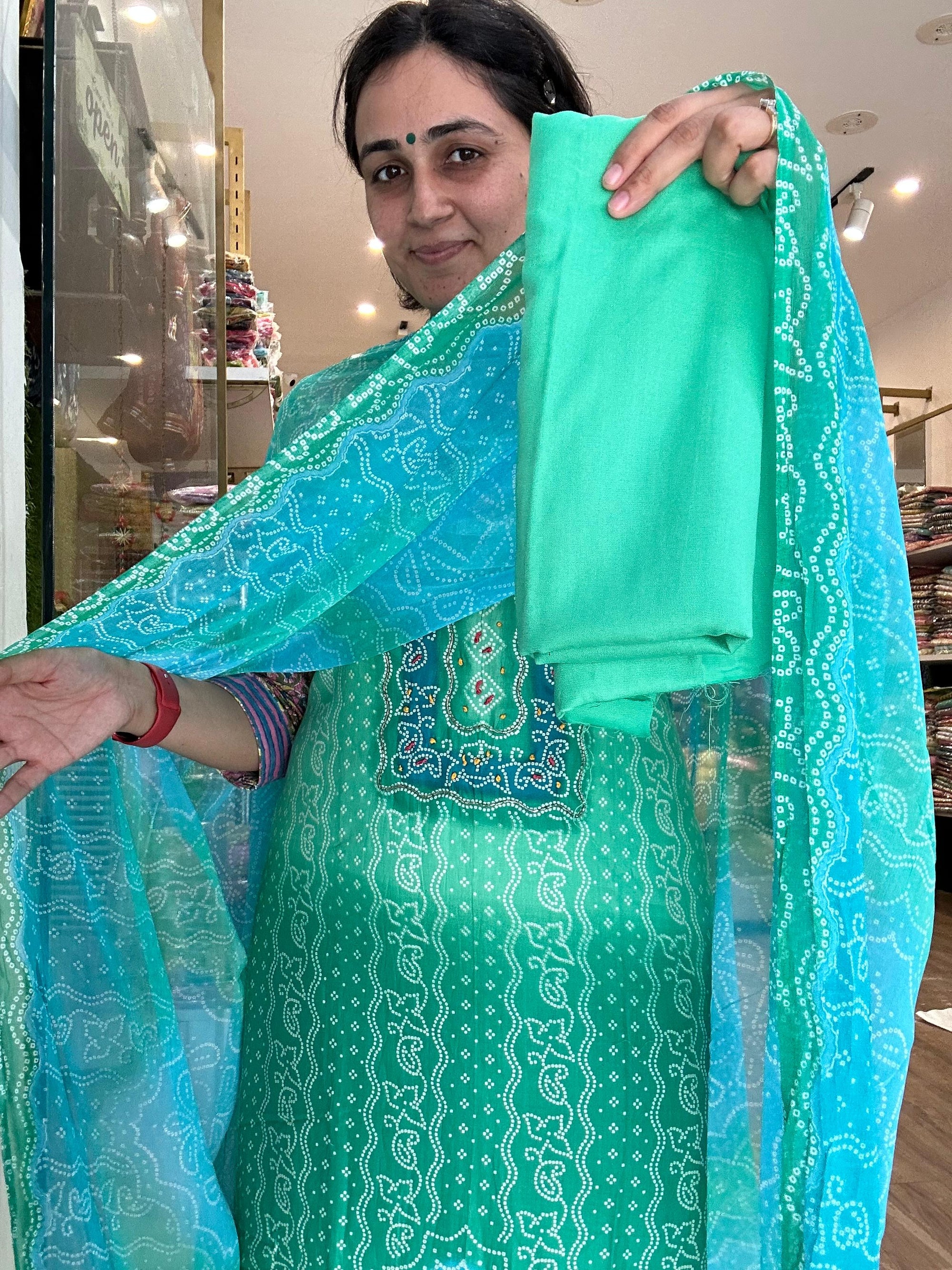 Elegant Floral Print Cotton Kurta Set