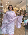 Soft Pink Floral Print Cotton Suit Set