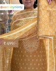 Elegant Grey Floral Cotton Suit Set
