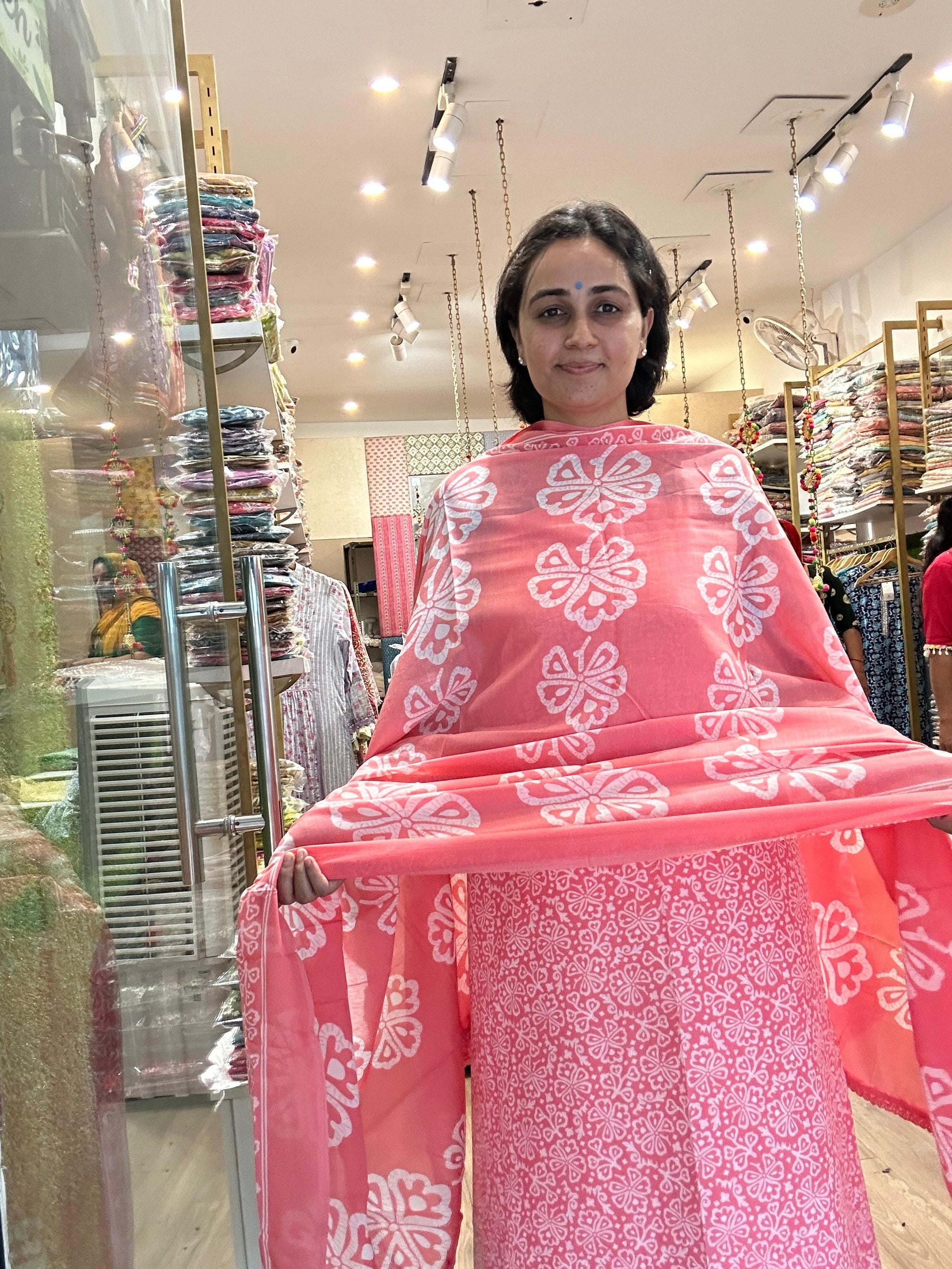 Soft  Floral Printed Cotton Kurti Set