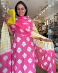 Bright  Tie-Dye Cotton Kurti Set