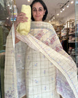 Elegant Floral Printed linen Kurti Set in Soft