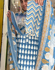 Elegant Cotton Printed Suit Set with Lace & Mirror Work – Multiple Shades