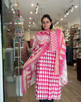 Elegant Cotton Printed Suit Set with Lace & Mirror Work – Multiple Shades