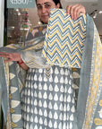 Elegant Cotton Printed Suit Set with Lace & Mirror Work – Multiple Shades