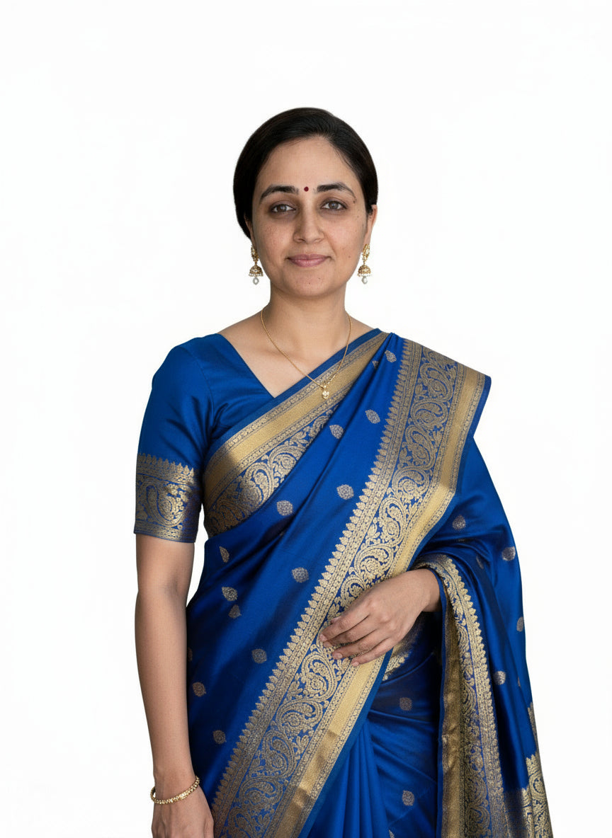 Vibrant Orange and Red Ombre Chiffon Dupatta with Golden Floral Lace