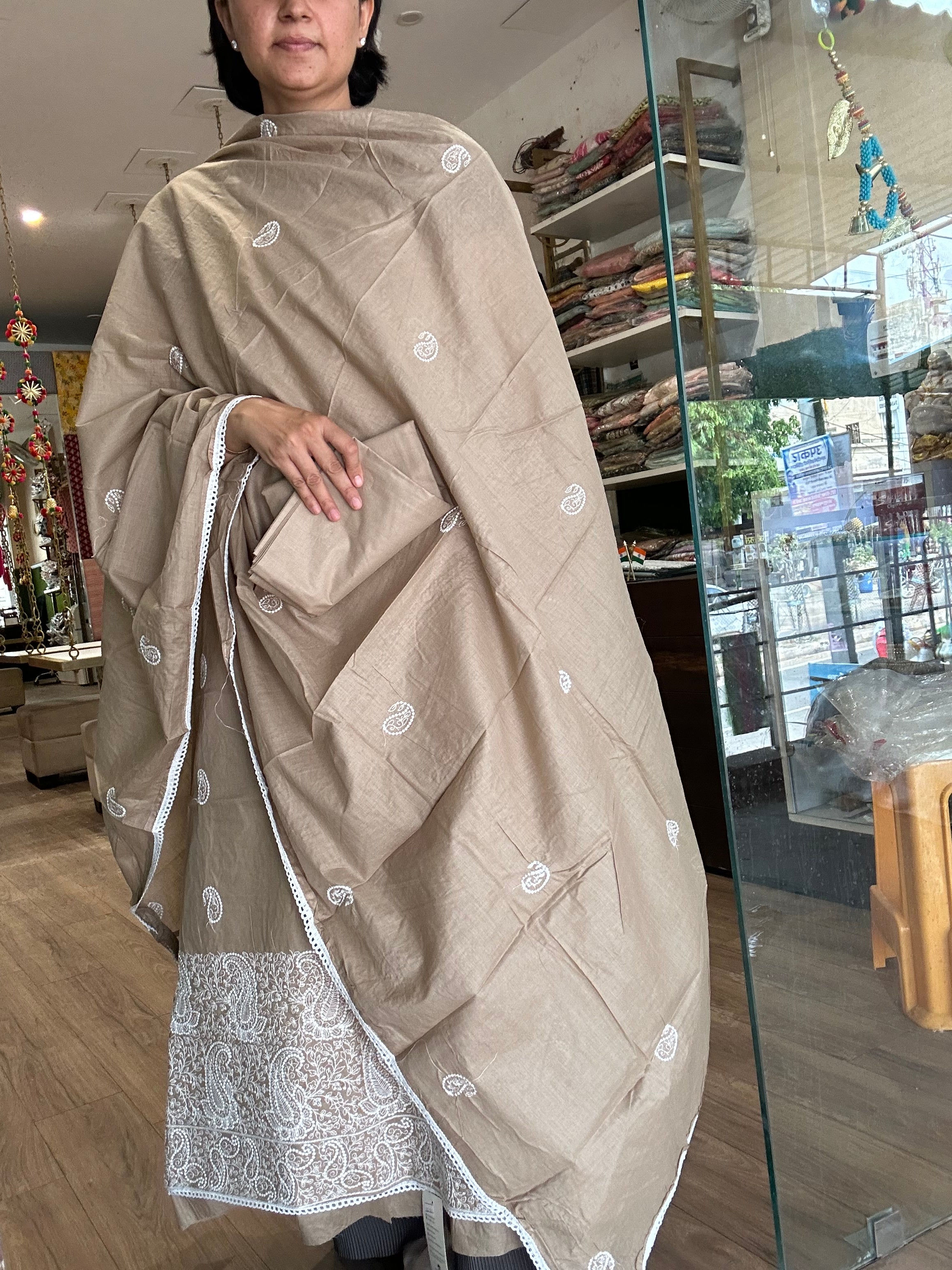Embroidered Cotton Suit