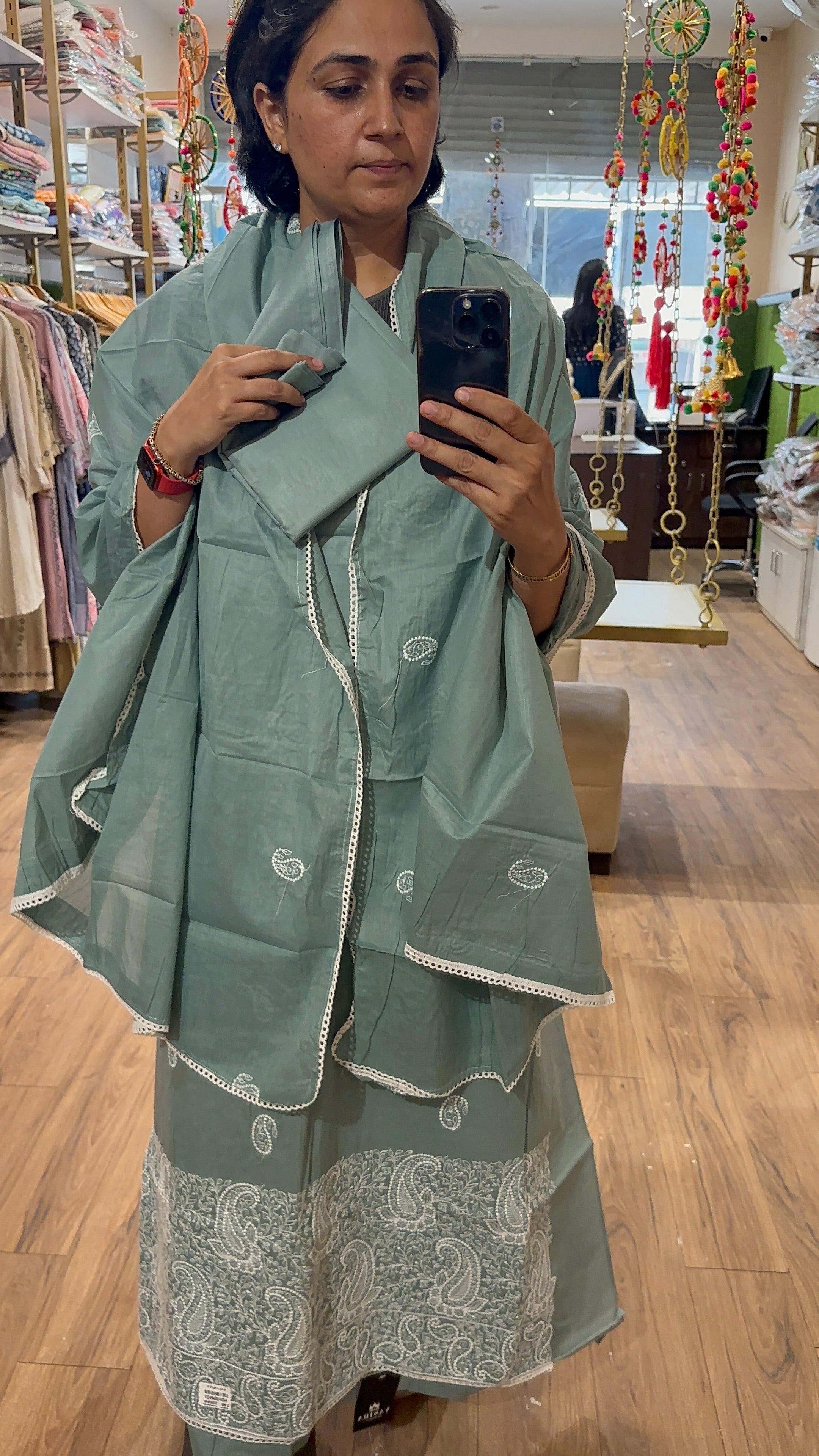 Embroidered Cotton Suit
