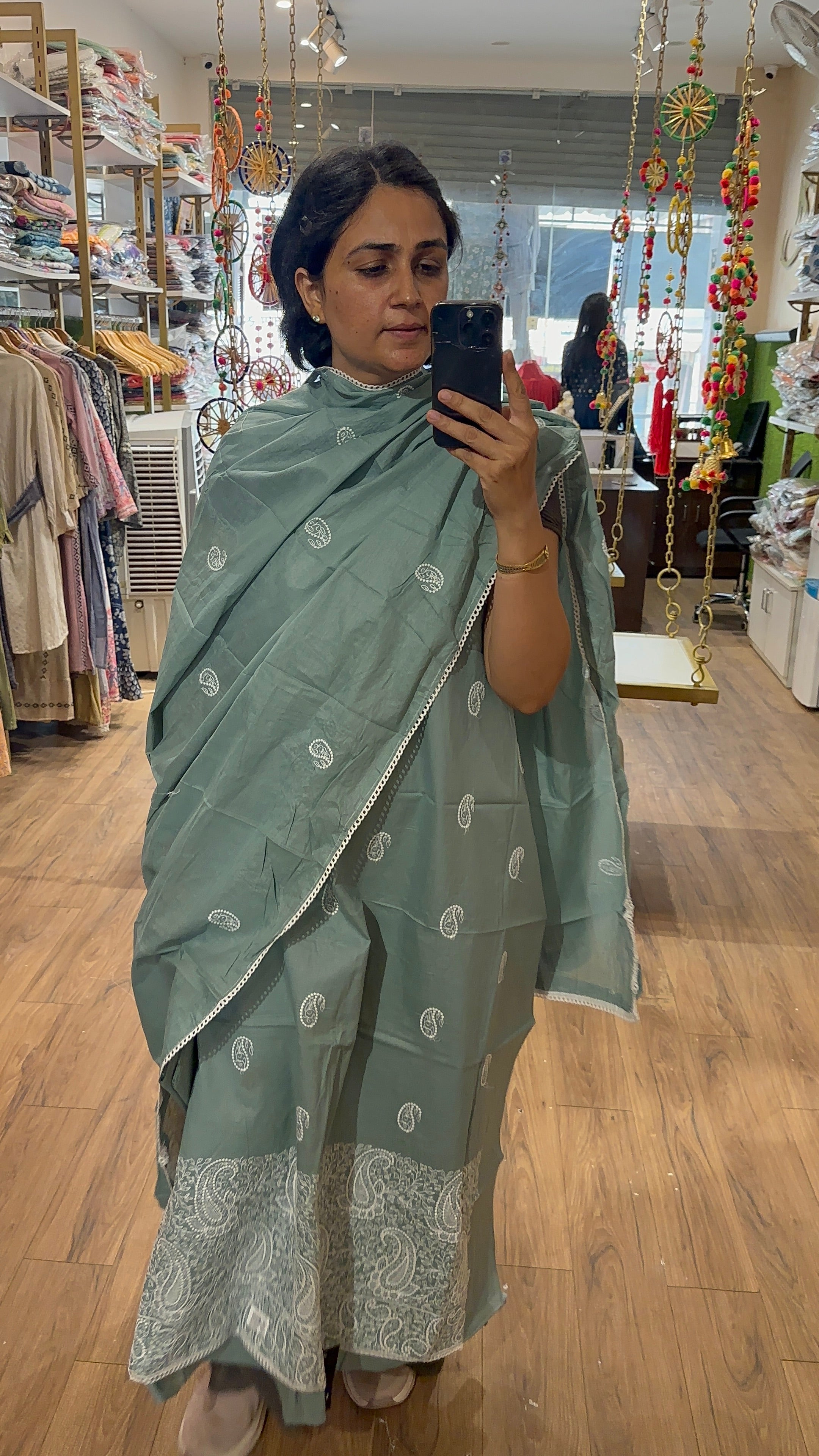 Embroidered Cotton Suit