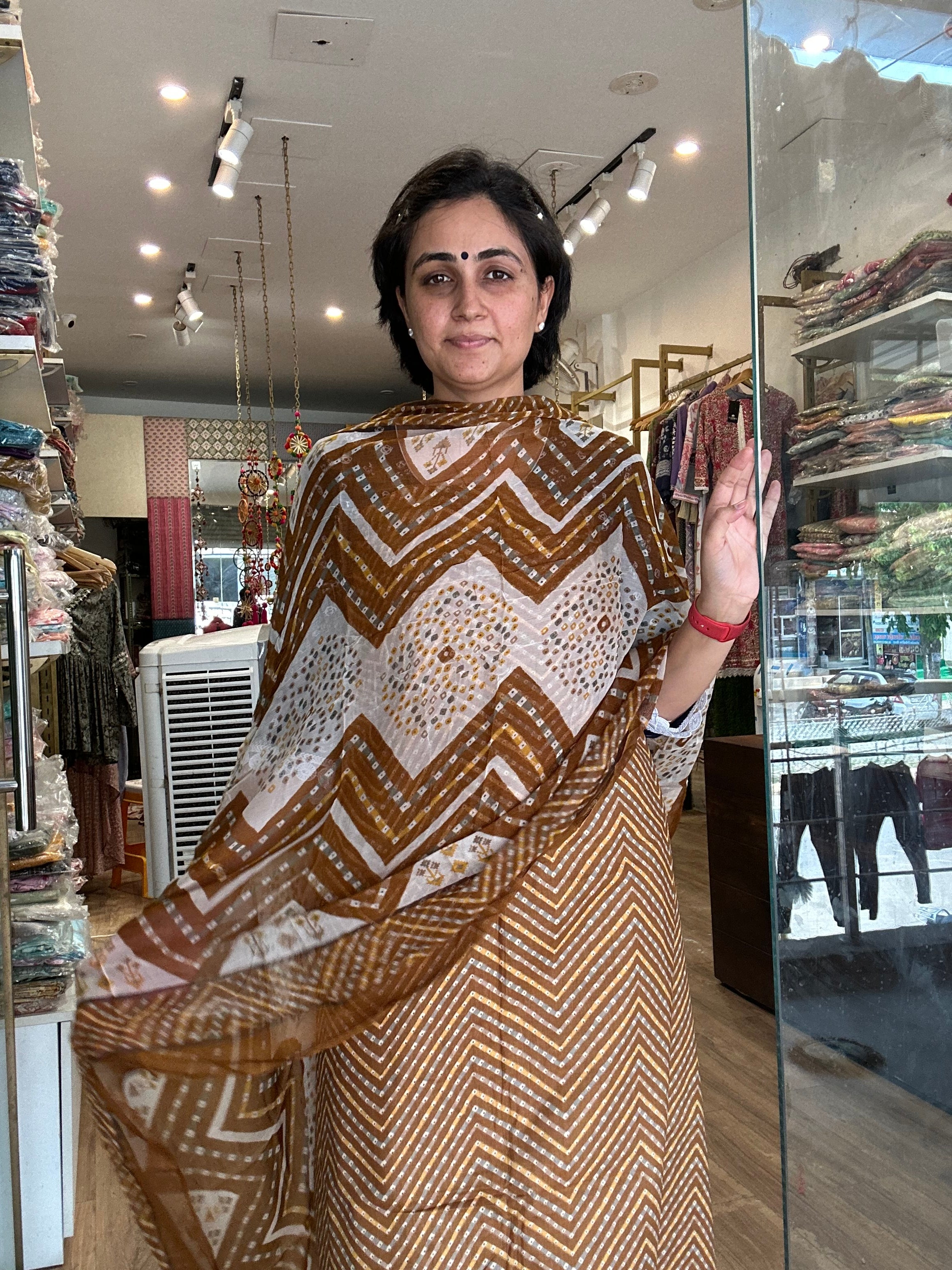 ALL OVER UNSTITCHED SUIT WITH DUPATTA