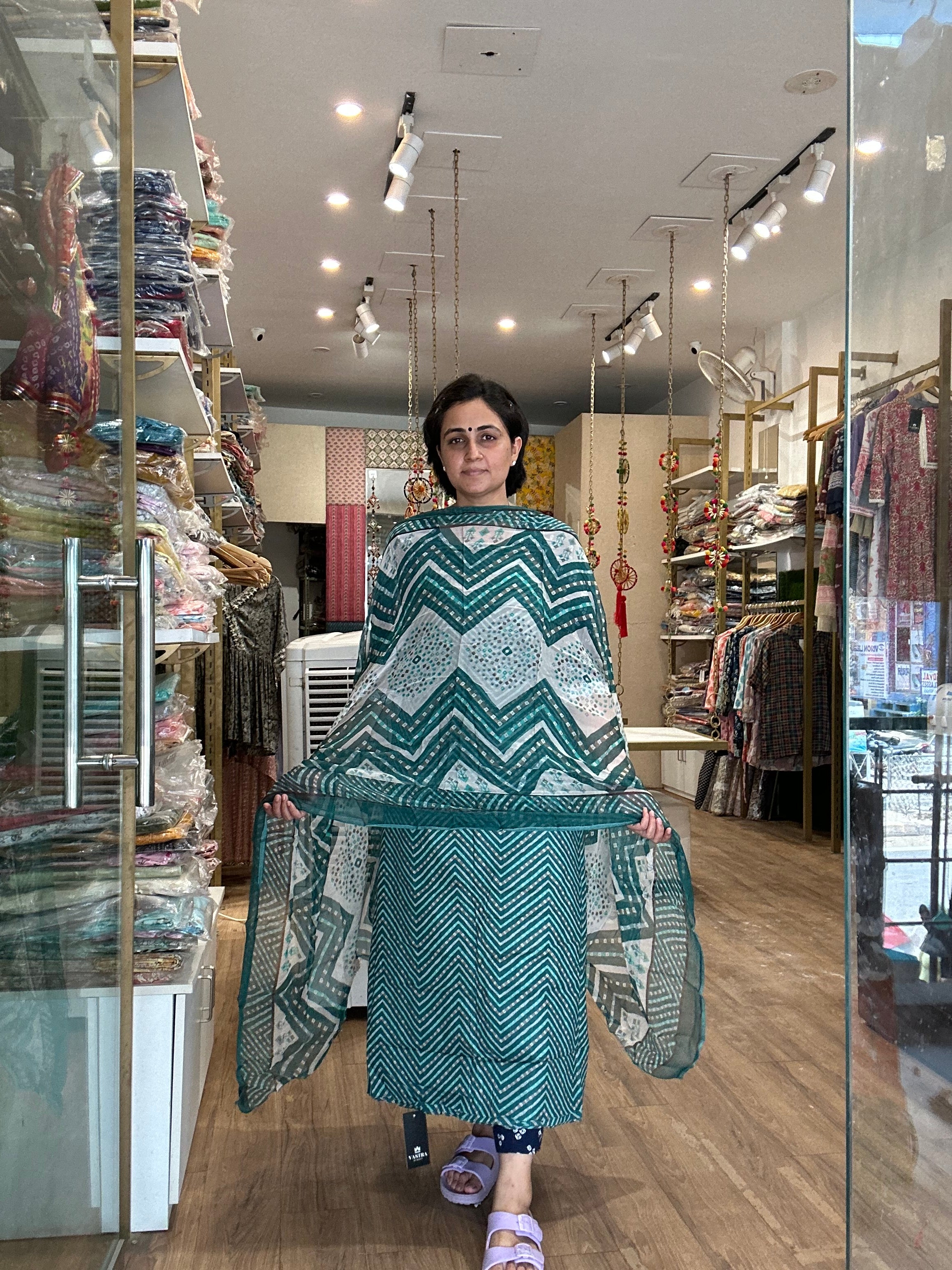 ALL OVER UNSTITCHED SUIT WITH DUPATTA